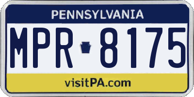 PA license plate MPR8175
