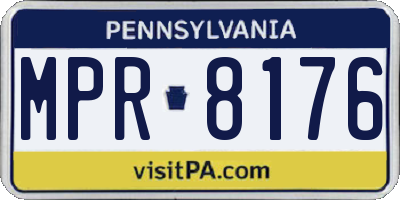 PA license plate MPR8176
