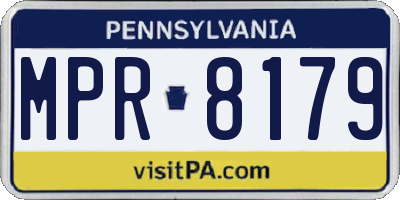 PA license plate MPR8179