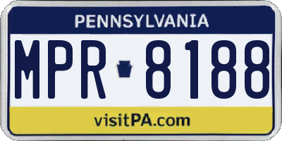 PA license plate MPR8188