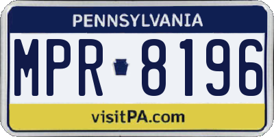 PA license plate MPR8196