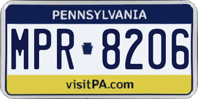 PA license plate MPR8206