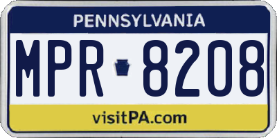PA license plate MPR8208