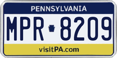 PA license plate MPR8209