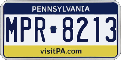 PA license plate MPR8213