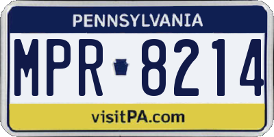 PA license plate MPR8214