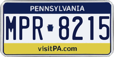 PA license plate MPR8215
