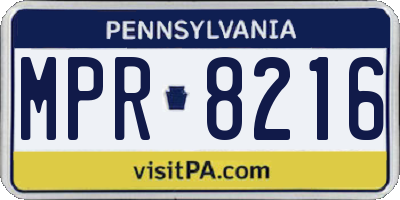 PA license plate MPR8216