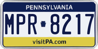 PA license plate MPR8217