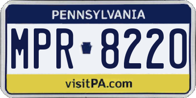 PA license plate MPR8220