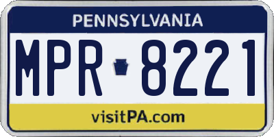 PA license plate MPR8221