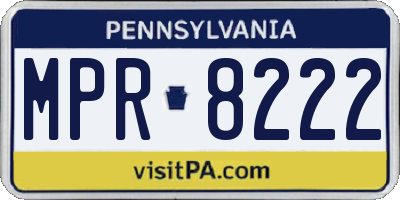 PA license plate MPR8222