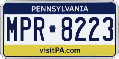 PA license plate MPR8223