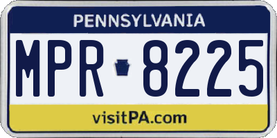 PA license plate MPR8225