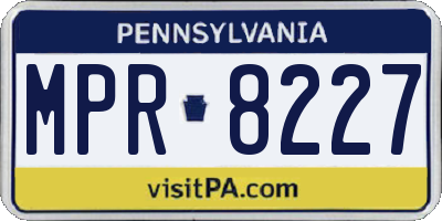 PA license plate MPR8227