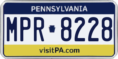 PA license plate MPR8228