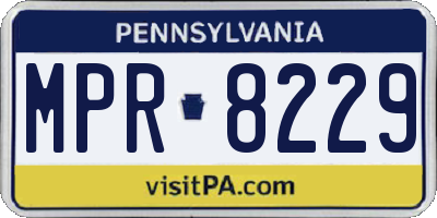 PA license plate MPR8229