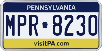 PA license plate MPR8230