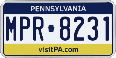PA license plate MPR8231