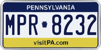 PA license plate MPR8232