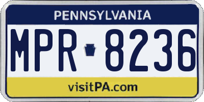 PA license plate MPR8236