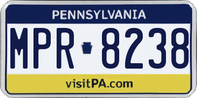 PA license plate MPR8238