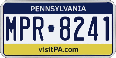 PA license plate MPR8241