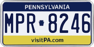 PA license plate MPR8246