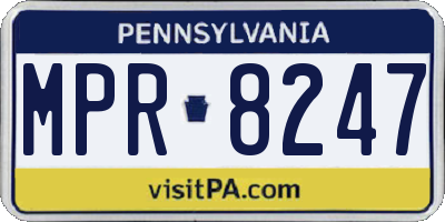 PA license plate MPR8247