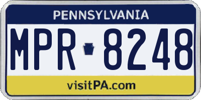 PA license plate MPR8248