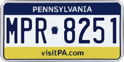 PA license plate MPR8251