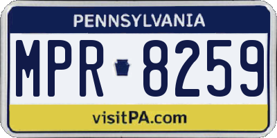 PA license plate MPR8259