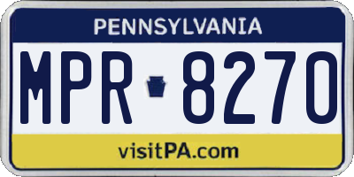 PA license plate MPR8270