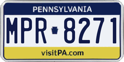 PA license plate MPR8271