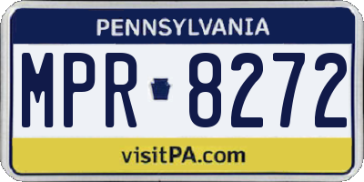 PA license plate MPR8272