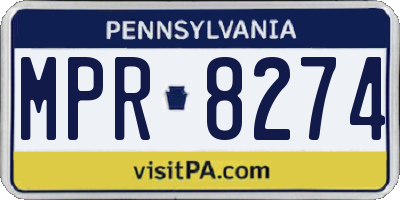 PA license plate MPR8274