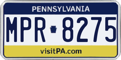 PA license plate MPR8275