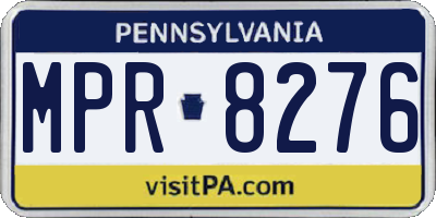 PA license plate MPR8276