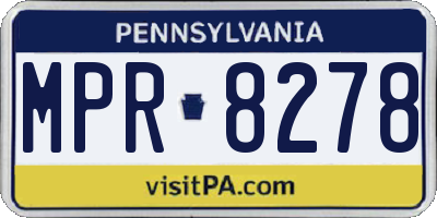 PA license plate MPR8278