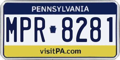 PA license plate MPR8281