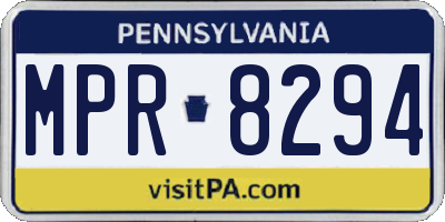 PA license plate MPR8294