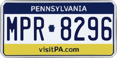 PA license plate MPR8296