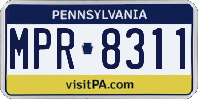 PA license plate MPR8311