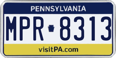 PA license plate MPR8313