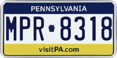 PA license plate MPR8318