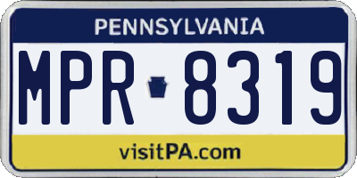 PA license plate MPR8319