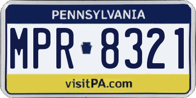 PA license plate MPR8321