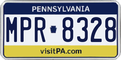 PA license plate MPR8328