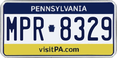 PA license plate MPR8329