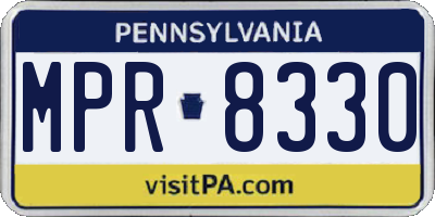PA license plate MPR8330